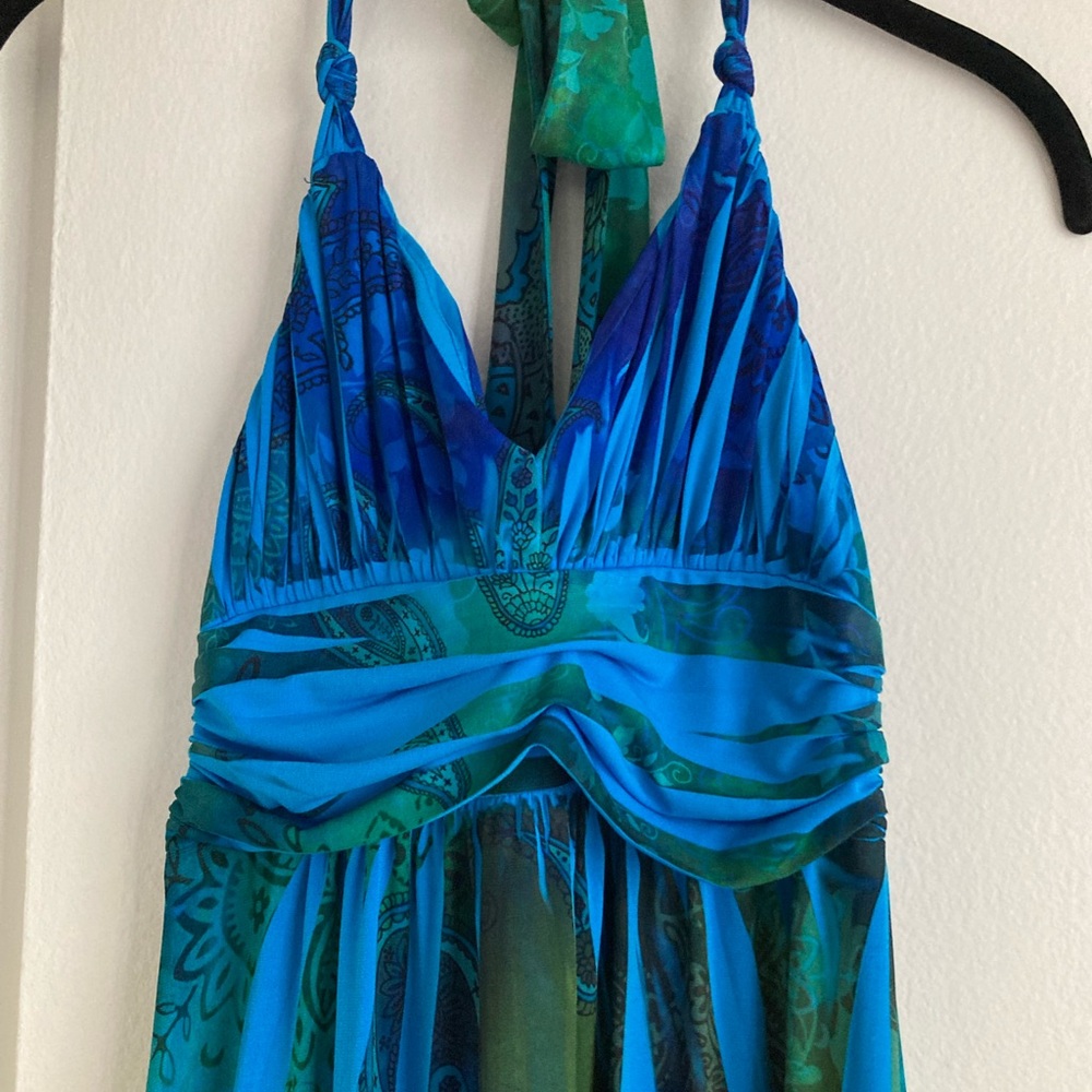 City Studio Blue and Purple Maxi Dress